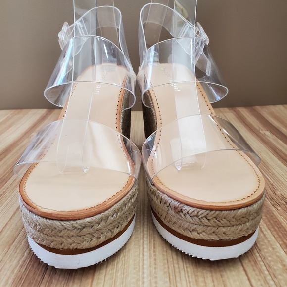 BNWOB Madden Girl Allin Clear Women's Wedge Sandals - Picture 8 of 14